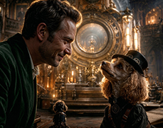 Poodle Kingdom visual development - Father and poodle